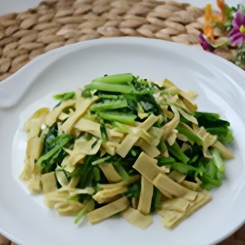 調味小松菜豆皮